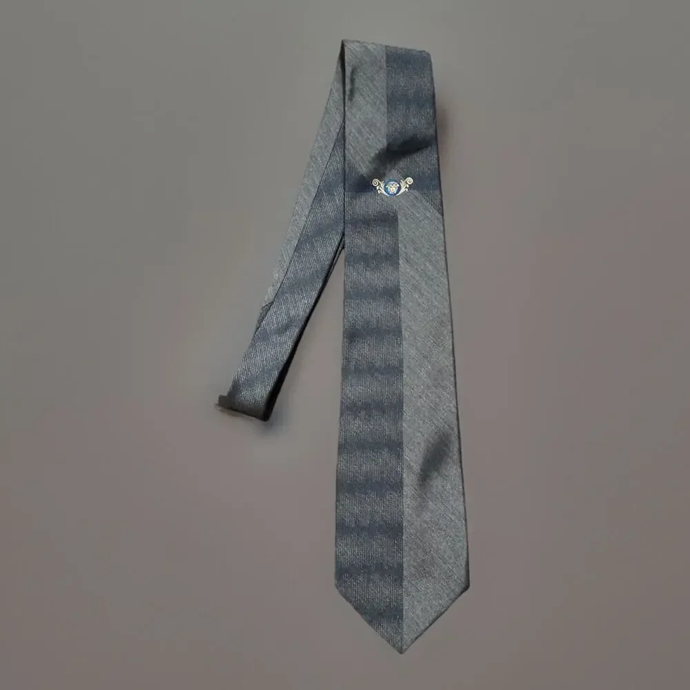 GIANNI VERSACE COUTURE Vintage Neo Classical Geometric Mens Silk Tie